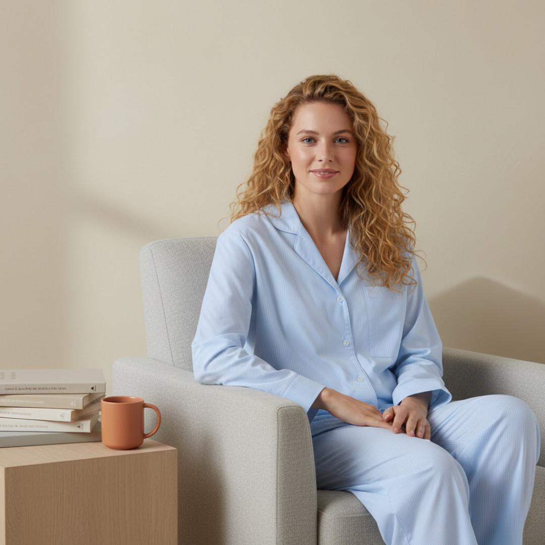 Lange Premium Gestreepte Pyjamatop
