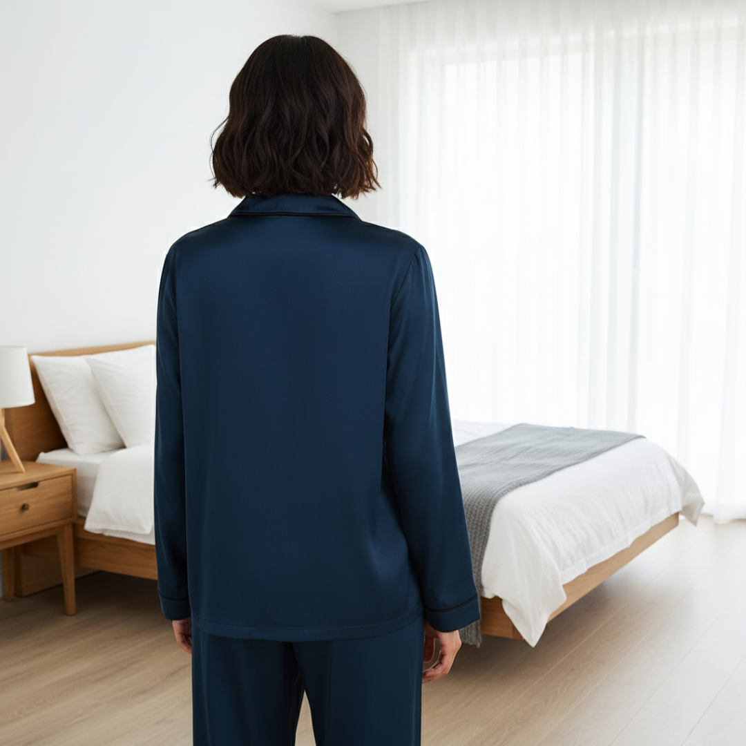 Lange Premium Zijden Pyjamatop